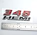 Aimoll 2pcs 345 Hemi Emblem, Badge Decal 3D Logo for Dodge Charger RAM (Red)