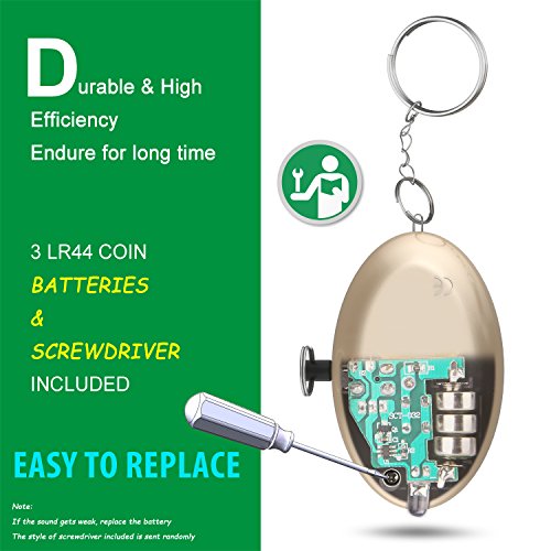 image for BELK 2 Pack Personal Alarm 140DB EDC Keychain Security Alarm with LED 