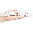 3D Metal Angel Wing Emblem Car Styling Motorcycle Accessories Metal Badge Stickers Label Emblem Car Stickers (Silver)