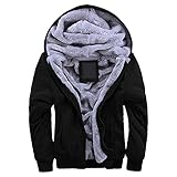 MANLUODANNI Men's Fleece Hooed Hoodies Thick Wool Warm Winter Jacket Coats