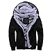 MANLUODANNI Men's Fleece Hooed Hoodies Thick Wool Warm Winter Jacket Coats