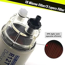 BARTOO R12T Fuel Water Separator Marine,10 Micron
