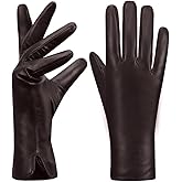 MGGMOKAY Womens Nappa Lambskin Leather Gloves Warm Cashmere Lined
