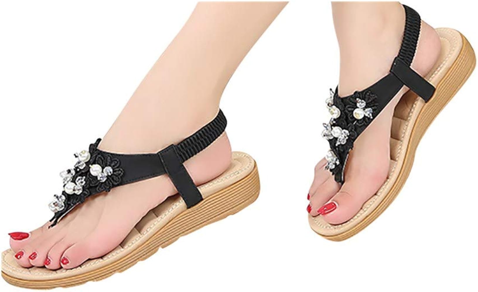 pearl thong sandals