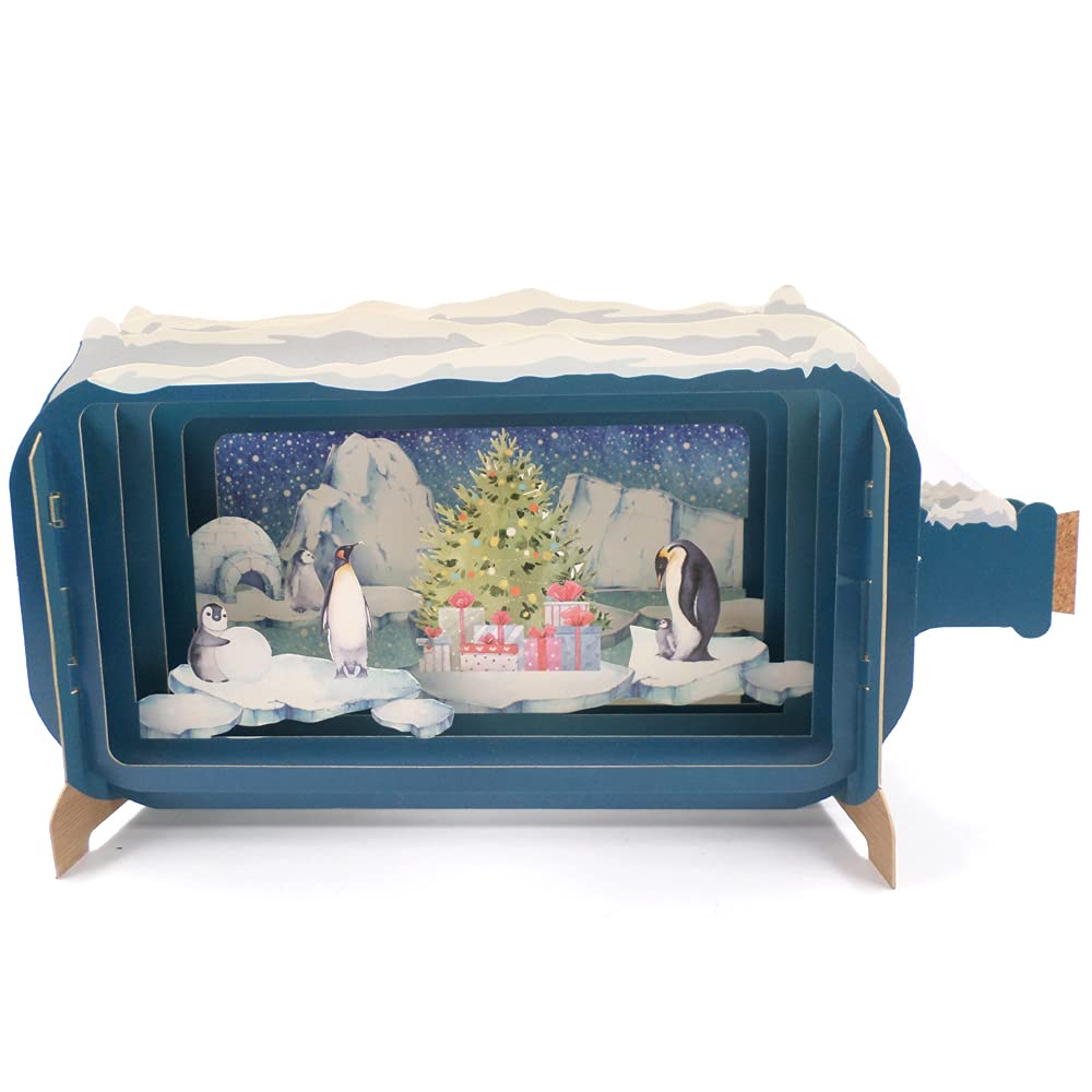 Message In A Bottle Xmas North Pole Pop Up Christmas Greeting Card Alljoy Cards XMIB055