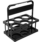 Bodaon 6 Cup Drink Carrier with Handle, Plastic Cup Carriers for Drinks, Drink Holder for Car, Take Out Delivery Drivers Accessories, Portable Foldable Reusable Mobile, Use for Food Delivery Bag