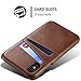 Case Compatible for Iphone X, Wallet Phone Case, Slim PU Leather Back Case Cover With Credit Card Holder Brown Case