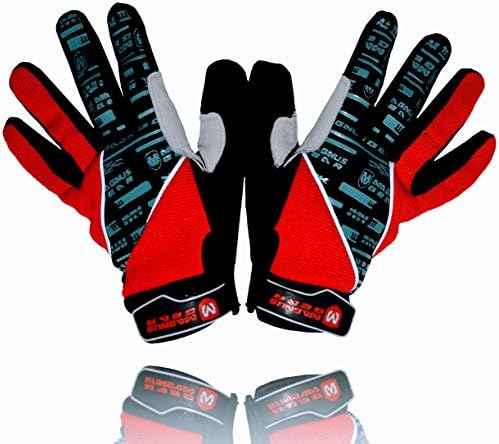 Magnus Innovation EliteX MTB Cycling Gloves for Men - Full Finger Gel Padded Shockproof Touch Screen Bike Gloves for Mountain Bike Cycling (Red, X-Large)