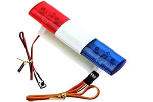 RC Car Alarming Light,WONFAST RC Model LED Police Night Light Bar Flash Lamp Compatible with 1/10 1/8 RC Model Car for HSP Tamiya CC01 Axial SCX10(Blue/Red)