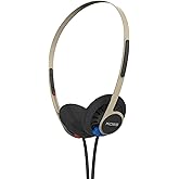 Koss KPH40 Utility On-Ear Headphones, Rhythm Beige, Interchangeable Cord | Lightweight, Ultra-Wide Frequency Response, Stainless Steel Adjustable Headband