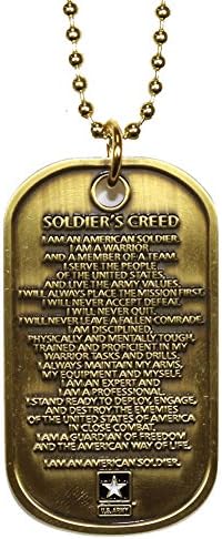 Army Soldier'S Creed Star Logo Military Dog Tag