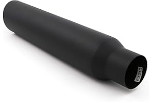 RP Remarkable Power, 2.5" Inlet 3.5" Outlet 18" Long Stainless Steel Rolled Edge Exhaust Tip Black