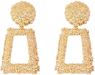 Big Drop Earrings for Women Geometric Statement Earrings Fashion Jewelry Hanging,Gold