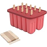 Silicone Popsicles Molds,10 Cavity Homemade Ice Popsice Mold