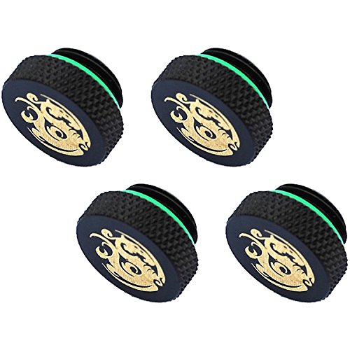 Bitspower g1/4" stop fitting, matte black, 4-pack