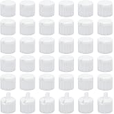 OLYCRAFT 36Pcs 20/410 Flip Top Dispensing Cap White Plastic Bottle Caps Spout Flip Caps Reusable Plastic Bottle Cap Replacement Bottles Lids for Shampoo Moisturizer Control Flow Lid 0.8 ID