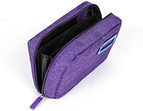 Portable Makeup Bag/Travel Cosmetic Bags/Brush Pouch Toiletry Kit Organizer with Handle Belt Strap Holder Electronics Accessories Carry Case Wristlet Handbag Passbook Clutch Bag (Purple)