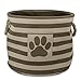 Bone Dry Pet Storage Collection Striped Paw Patch Bin, Small Round, Brown
