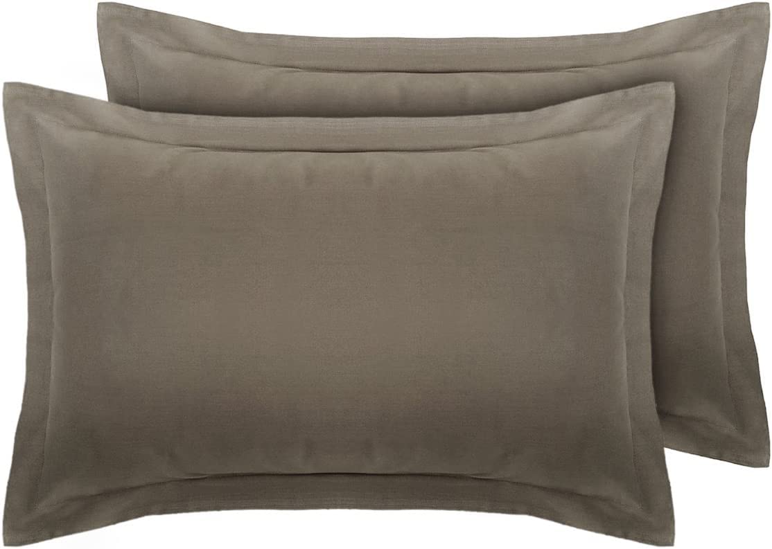 DTEX HOMES Pillowcases 2 pack 100% Egyptian Cotton Envelope Closure Ultra Soft and Premium Quality Pillow Covers 50x90cm + 5cm Hem (King Size Oxford-Grey)