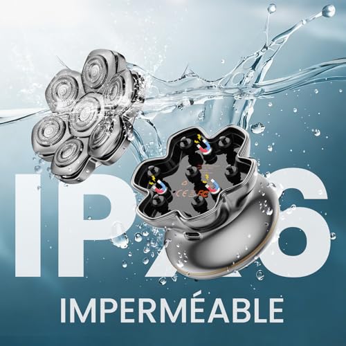 MAXGROOM 2026 Pro Men's Skull Electric Shaver, Silver Edition, 7D Magnetic Head, 8800RPM Motor, Battery Life 140 Mins, USB-C Charging, IPX7 Waterproof, Dry or Wet Shave (Silver)