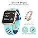 UMTELE Soft Silicone Replacement Strap with Rose Gold Frame for Fitbit Blaze Smart Fitness Watch, Large, Teal Blue