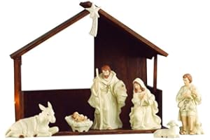 Belleek Fine Parian China White Ceramic Nativity Set - Handcrafted Christmas Figurines Irish Decor - 22" L x 16" W x 20" H