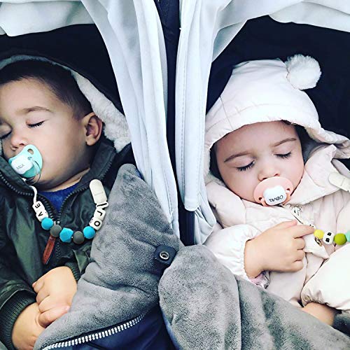 Pacifier Clip for Boys and Girls, Baby Holder Leash, Silicone Teething Straps Unisex Design, Silicone Pacifier Clip, Baby Shower Gift Set, Easy to Use for Teething Toys (Baby Love)