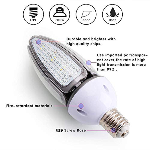 Waterproof 300W LED Grow Light Bulb Full Spectrum,Plant Light for Indoor Plant, 360 Degree Lighting with 480Leds, Plant Lamp for Indoor Garden Greenhouse Hydroponics Grow Tent, E39/E40 Mogul Base