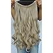 Invisible Wire Hair Extensions Pieces Secret Curly Wavy Hair Extension Synthetic Adjustable Headband for Women Hairpieces (20 Inch (Pack of 1), Ash Blonde)