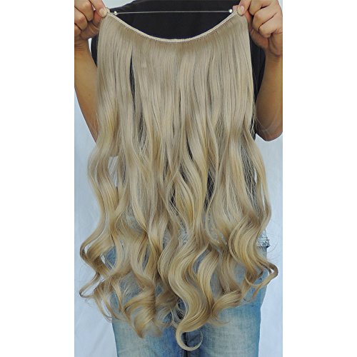Secret Halo Hair Extensions Flip in Curly Wavy Hair Extension Synthetic Women Hairpieces 20" (Linen Blonde #16) - Thumbnail 2