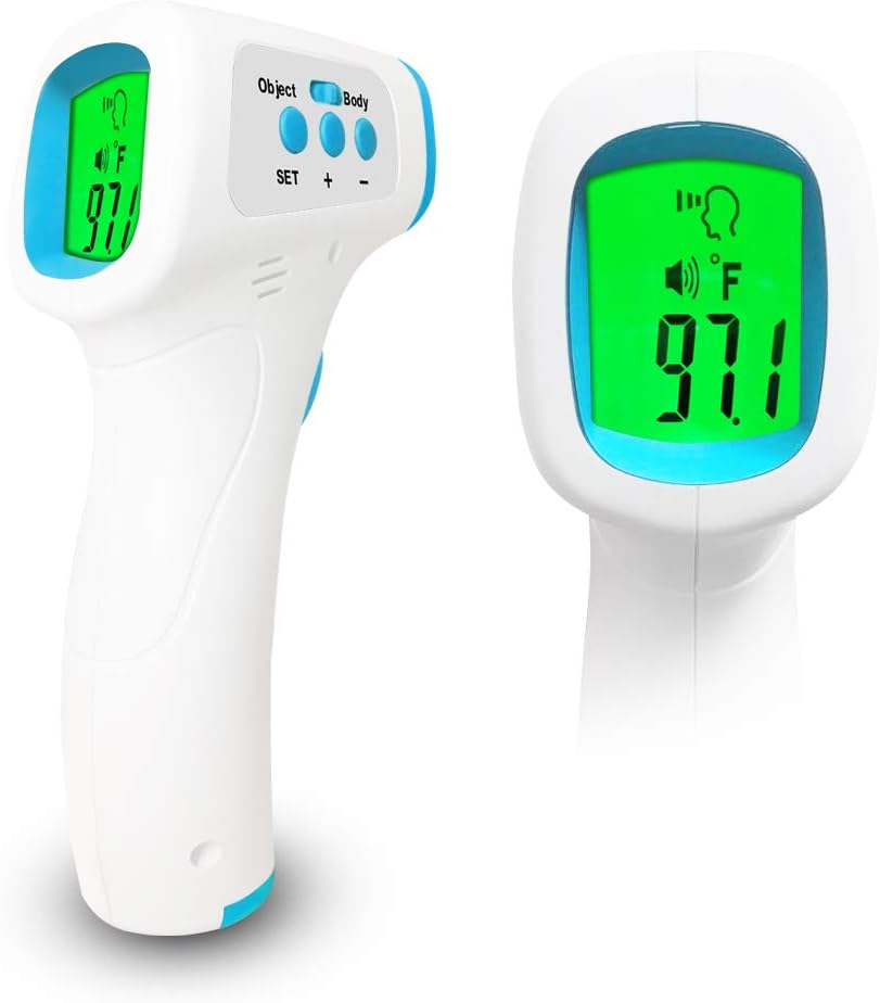 Forehead Thermometer for Adults, Fast & Accurate Digital Infrared Baby Thermometer Non-Contact Laser Thermometer Temperature Gun Portable Body Basal Thermometer Gun with LCD Display, Immediate Measure