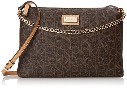 calvin klein monogram zip crossbody bag