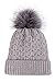 ThunderCloud Men & Women's Luxurious Faux Fur Pompom Thick Cable Cap Knit Skull Ski Cap Winter Beanie Hat