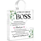 Boss Gifts for Men Women Desk Office, Thank You Gift for Boss Female Male Leaving Retirement Boss's Day Christmas, Bosses Gift Acrylic Puzzle Plaque Decorations