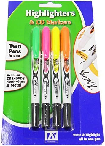 Anker Set Of 4 Highlighters And Cd Markers Pens Assorted