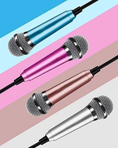ISBAL(TM) Mini Microphone Portable Stereo Condenser Microphone for PC iPhone6 iphone7 iphone8 Chatting Karaoke (Gold)