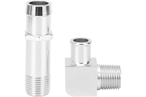 Akozon Aluminum Heater Hose Fitting 3/4in Water Pump 5/8in 90 Degrees 9514X Replacement for SBC V8 E