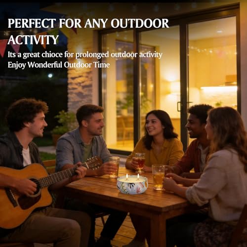 Citronella Candle Outdoor 4pcsx6oz, Decorative Lemongrass Candles 240 Hours Burn Time 2-Wick Natural Soy Wax Indoor & Outdoor Candles, Ideal for Camping Patio Garden Yard Porch Gifting Home Décor