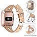 QIBOX Leather Bands Compatible with Fitbit Versa/Versa 2, Slim Vintage Leather Band Replacement Strap Women Man Wristband Accessories Compatible with Fitbit Versa 2 Smartwatch