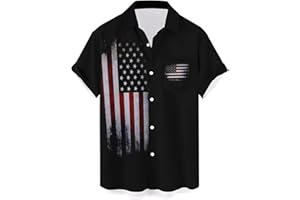 QIVICIMA Mens Bowling Shirts Hawaiian Shirt Big and Tall Retro Button Up Vintage Guayabera Camp Shirt