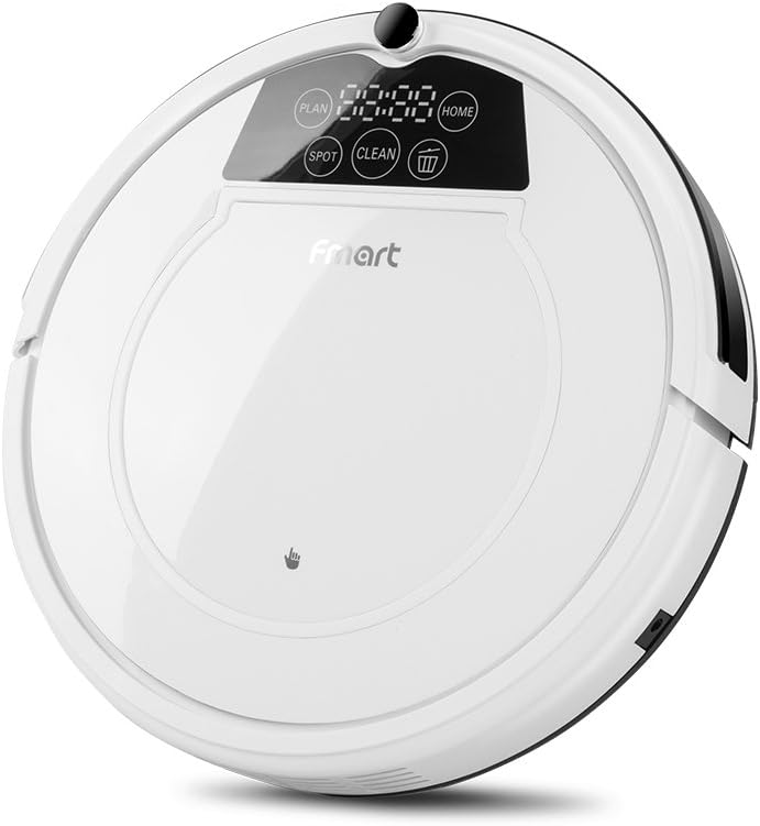 Fmart Robot Vacuum Cleaner, Tangle-free Suction for Pet Hair, Hard Floor, Thin Carpet - Intelligent Cleaning Robotics Vacuum Self-Charge Wet Mopping for Wood Floor, HEPA Filter E-R550W