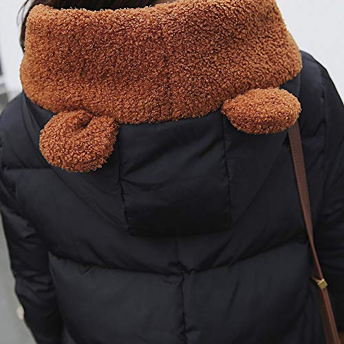 Winter Coats For Women Liraly Winter Warm Coat Faux Fur Hooded Thick Warm Slim Jacket Overcoat(Black,US-12 /CN-L2) - Thumbnail 7