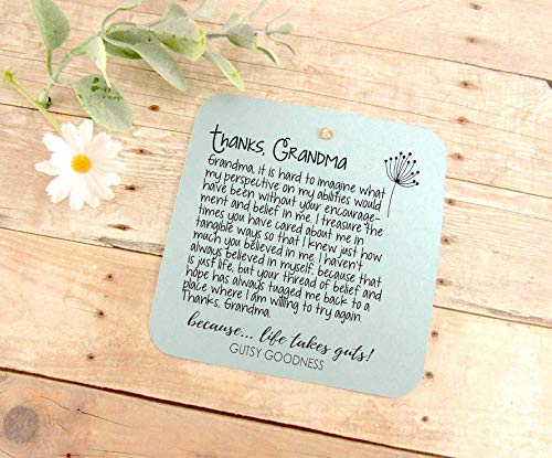 24" Grandmother Necklace Grandma Thank You For Always Believing in Me Heart Charm Vintage Pendant Rose Connector Chain Gift Card - Thumbnail 3