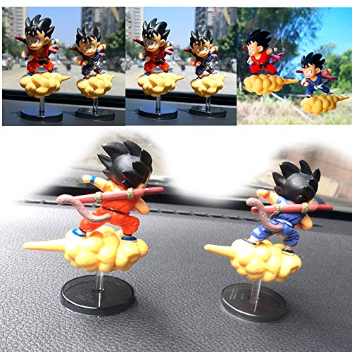 COSMOSS Dragon Ball Red Goyu Car Dashboard Decoration Flying Action Figure Toy Collection, Stick-on Window or Standalone on Dashboard with Adhesive Tape (Red Goku)
