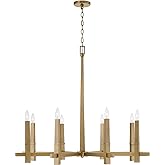 Capital Lighting 449681AD Blake Modern Industrial Sculptural Candle Chandelier, 8-Light 480 Total Watts, 34" H x 39" W, Aged 