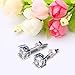 UHIBROS 6 Pairs Stainless Steel Stud Earrings Set For Mens Womens Hypoallergenic Cubic/Square Zircon Earrings 18K White Gold 316L CZ Earring