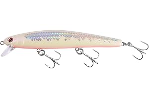 LITTMA California Surf Fishing Lures Saltwater Jerkbait Crankbait Surf Minnow 110 - Metallic Sardine Super Glow & Pearl Pink Belly Glow Lures for Halibut & Striper Fishing