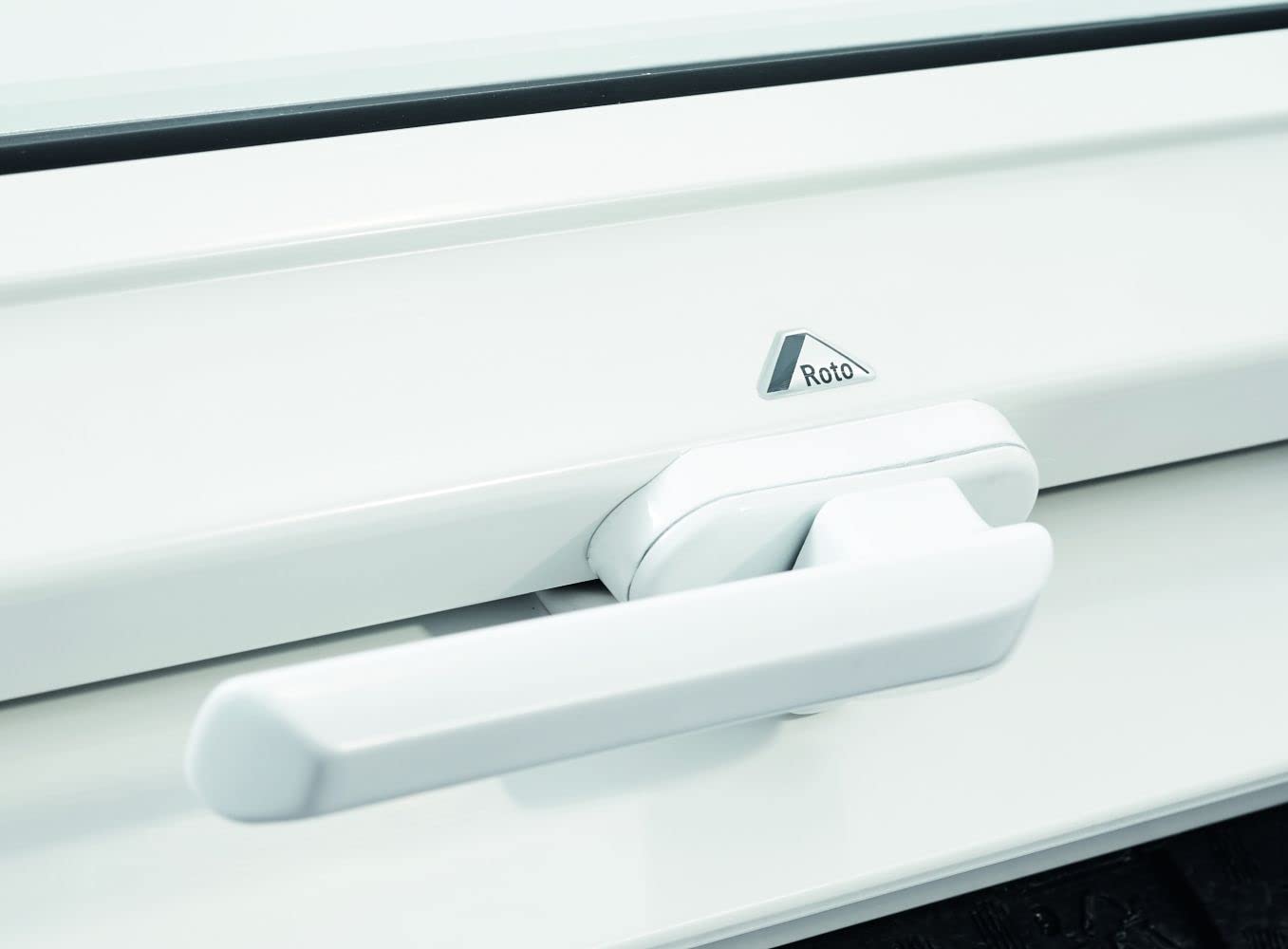 Roto Original Window Handle, Window Handle for roof Windows of the Series R4 + R7 + 43 + 73 Wood and Plastic, Colour: White