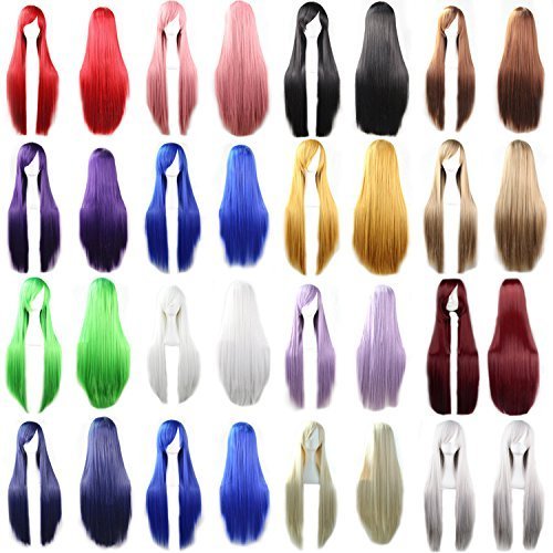 Black Long Straight Anime Supia-Yisol Cosplay Wigs 80cm