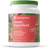 Amazing Grass Green Superfood Energy: Organic Yerba Mate and Matcha Green Tea Powder, Caffeine for energy plus One serving of Greens and Veggies, Watermelon Flavor, 100 Servings